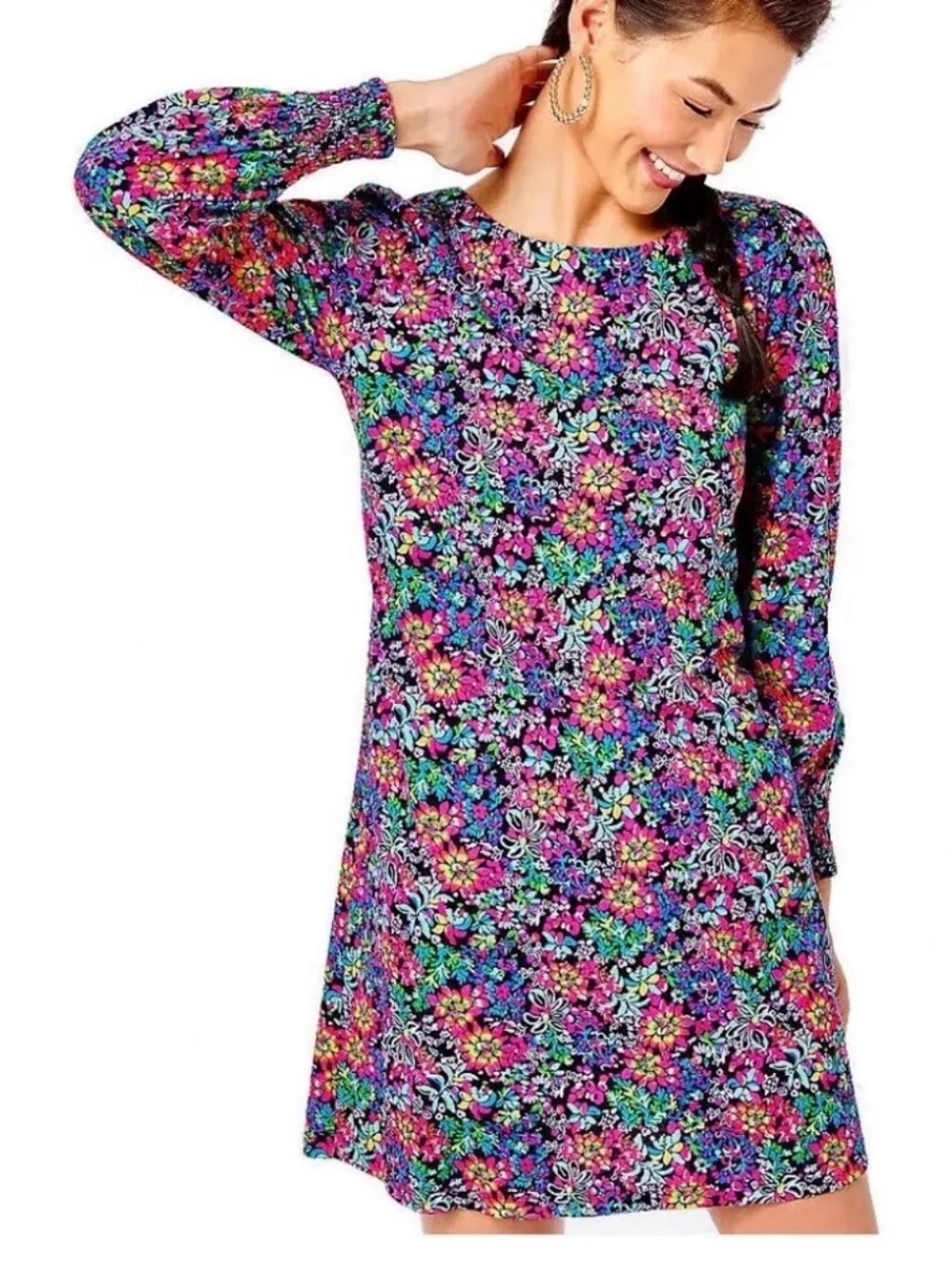 Lilly Pulitzer Diann Long Sleeve Mini Dress in multi feeling fantastic large NWT